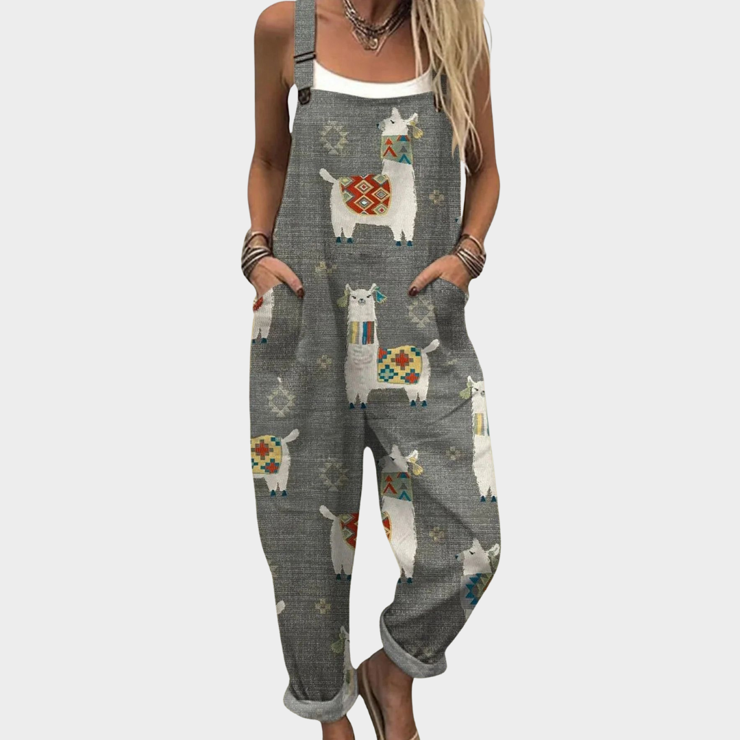 Comoda salopette stampata - Grigio WQ