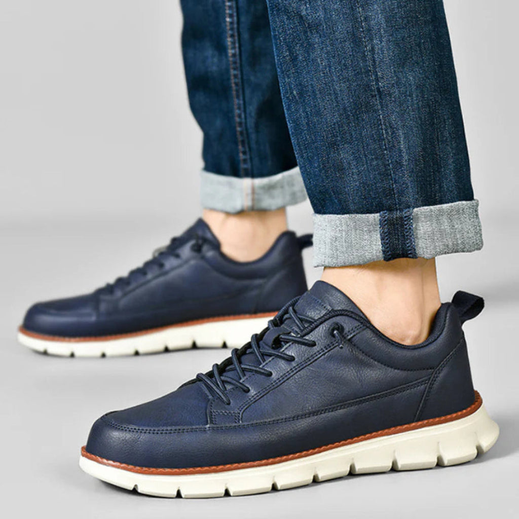 Stefano – Scarpe Casual Uomo in Pelle Blu Navy