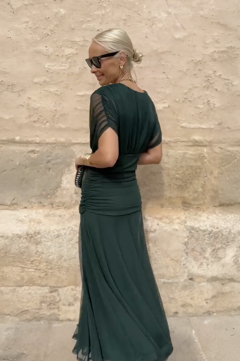 LUCIA - Elegante Abito Lungo Da Festa Con Scollo a V