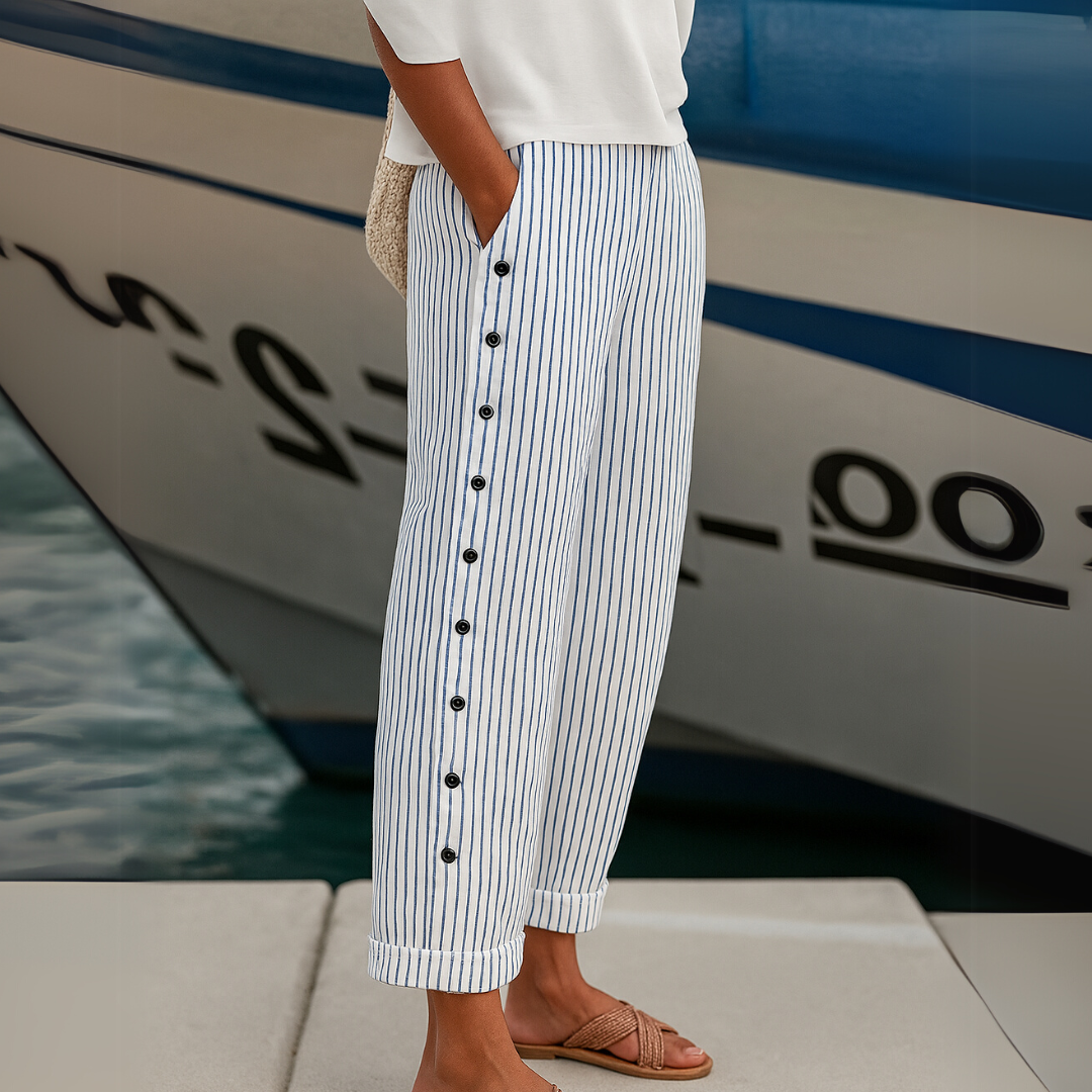 Camilla - pantaloni rigati comodi e fluidi