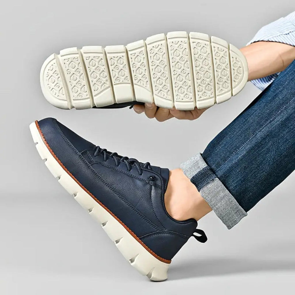 Stefano – Scarpe Casual Uomo in Pelle Blu Navy