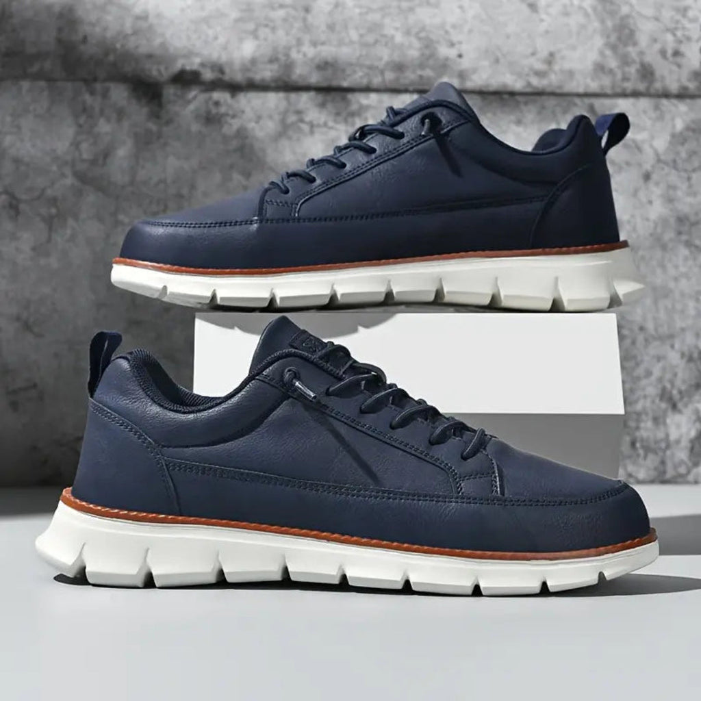 Stefano – Scarpe Casual Uomo in Pelle Blu Navy