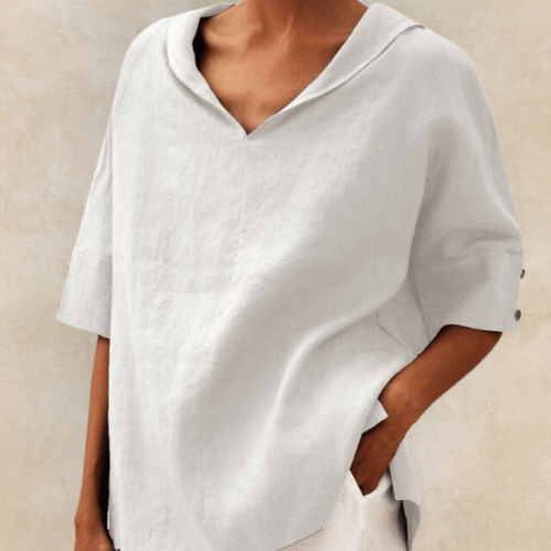 ALESSIA – Blusa Donna Oversize con Colletto a V