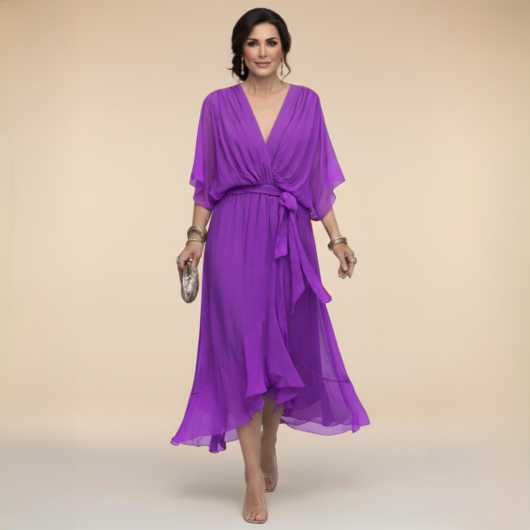 Abito Donna in Chiffon con Scollo a V: Eleganza per Cerimonie 10