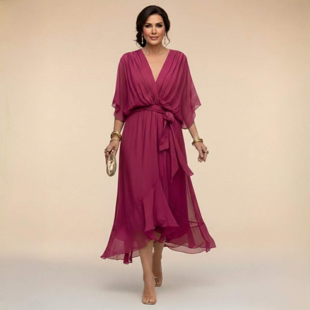 Abito Donna in Chiffon con Scollo a V: Eleganza per Cerimonie 3