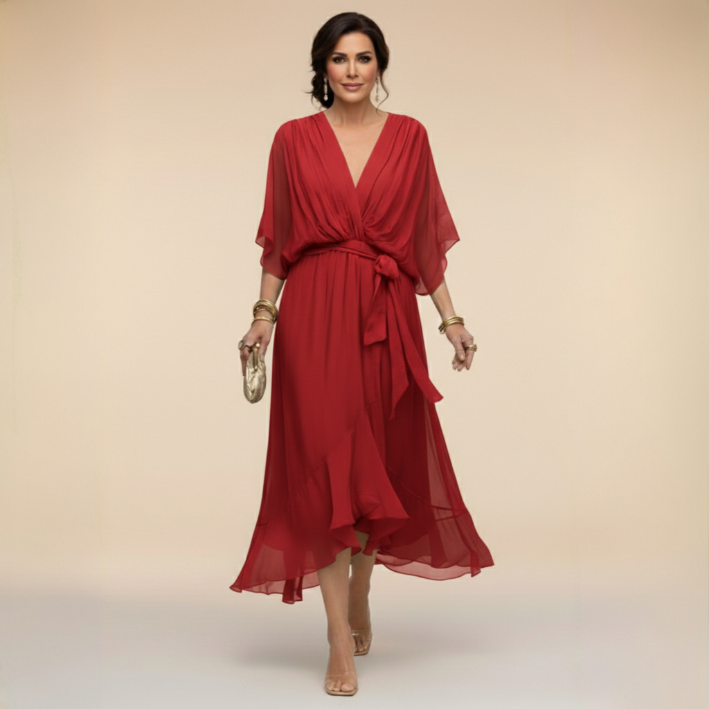 Abito Donna in Chiffon con Scollo a V: Eleganza per Cerimonie 5