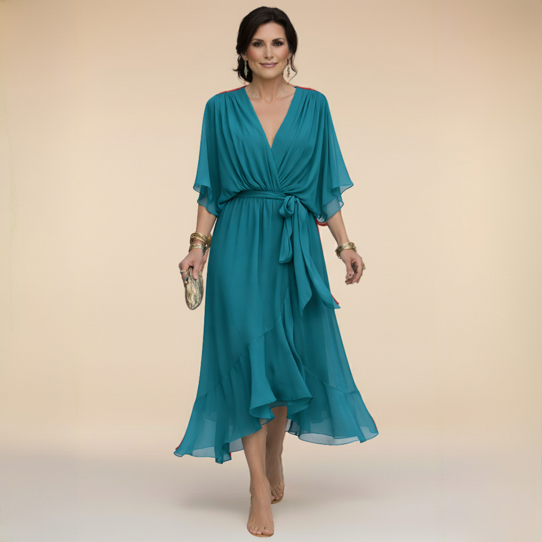 Abito Donna in Chiffon con Scollo a V: Eleganza per Cerimonie 8