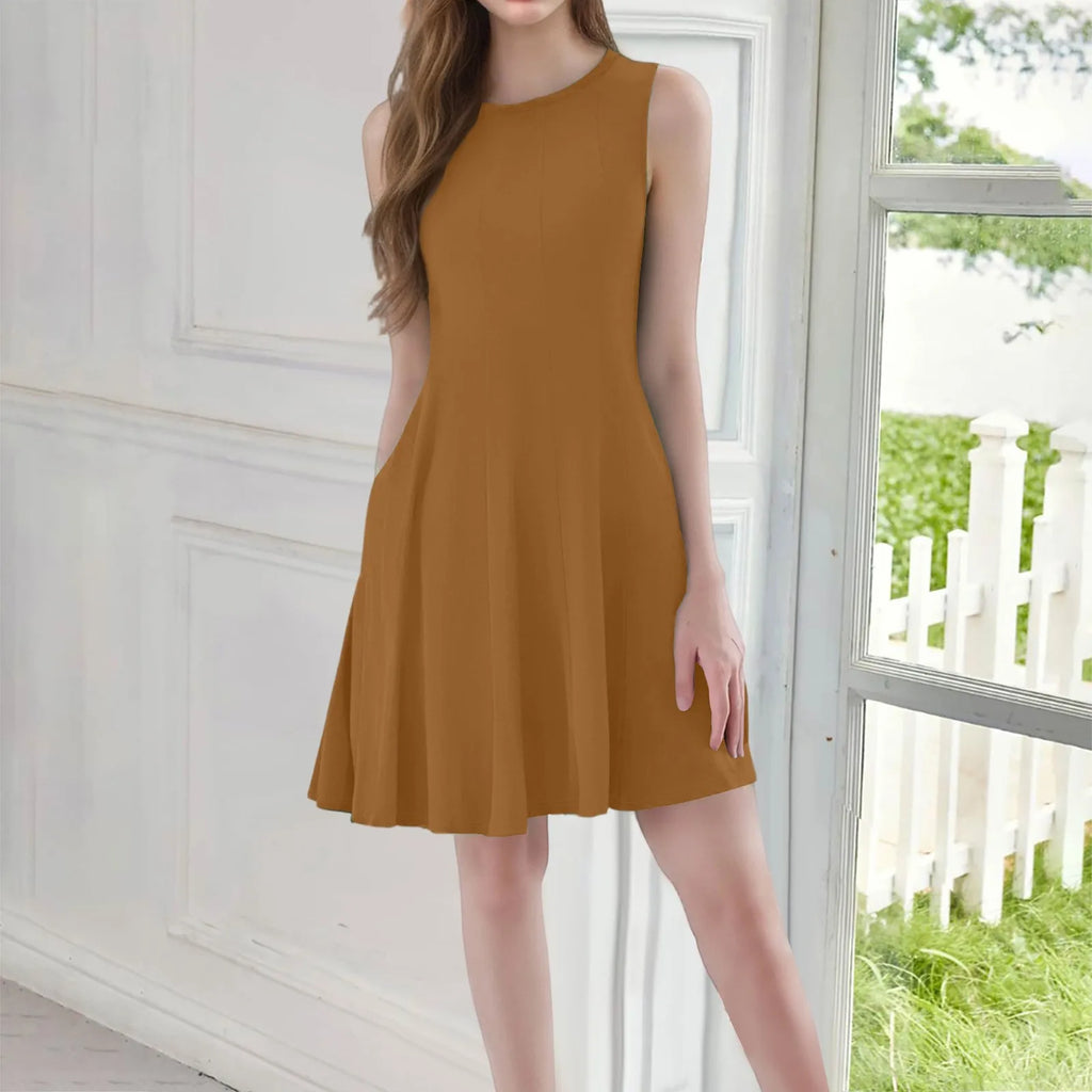 Abito Elegante Donna Estivo con Scollo Rotondo e Stile Versatile 3