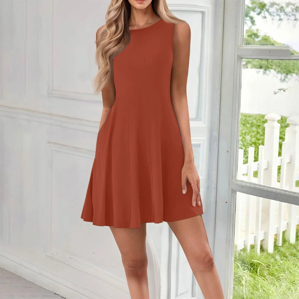 Abito Elegante Donna Estivo con Scollo Rotondo e Stile Versatile 9