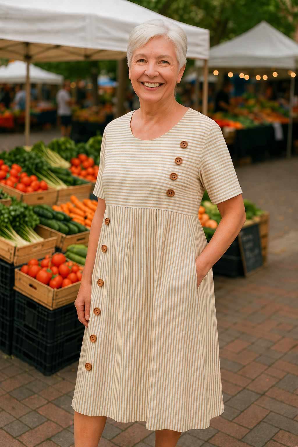 Abito Midi Elegante a Righe: Comfort e Stile per Ogni Giorno 2