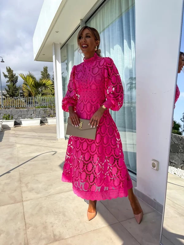 Abito Midi Elegante in Pizzo: Comfort e Stile per Cerimonie e Eventi 2
