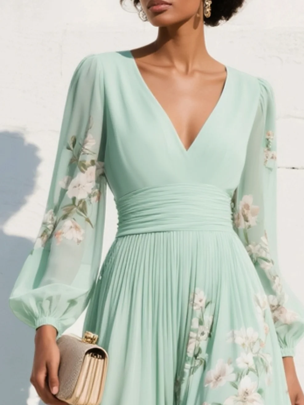Abito Midi Floreale in Chiffon: Eleganza Leggera per Cerimonie Estive 3