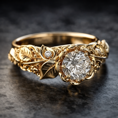 Anello con zirconi a foglia dorata: Eleganza senza tempo per ogni occasione 0