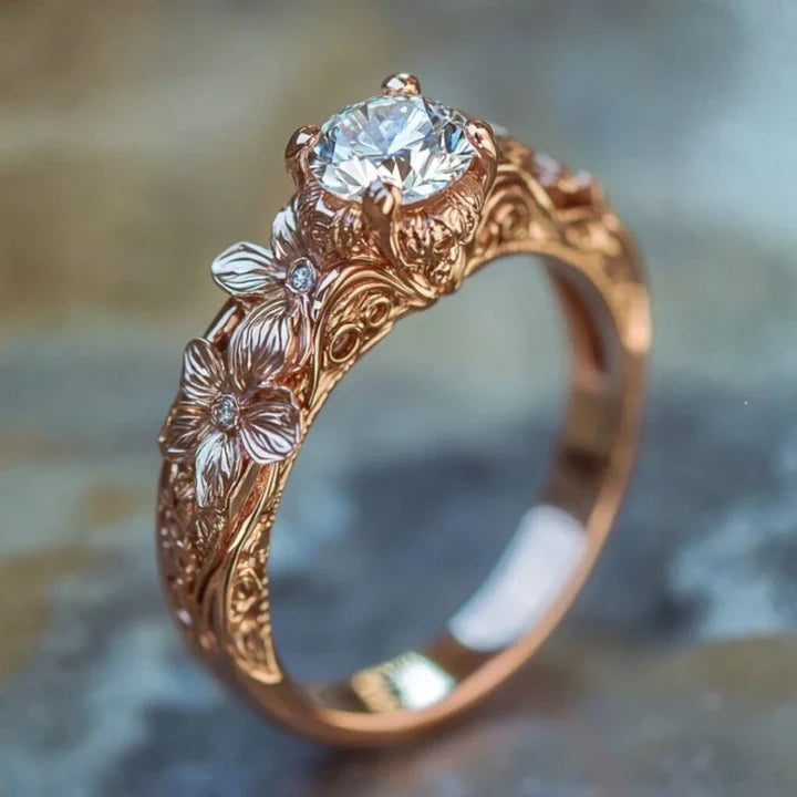 Anello in oro con fiori di cristallo: Eleganza per ogni occasione 0