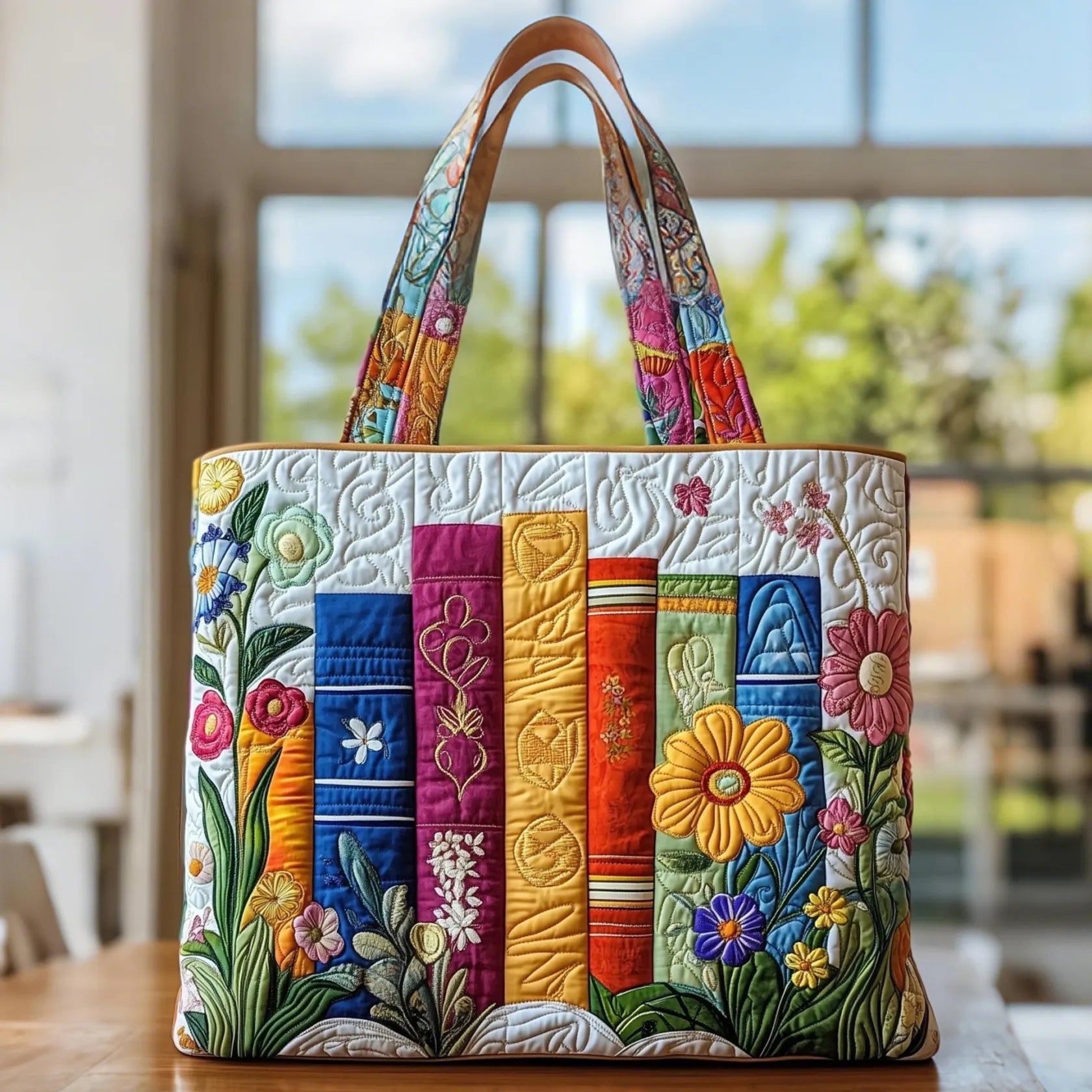 Borsa Tote Trapuntata con Fiori: Eleganza e Spazio per Ogni Giorno 0