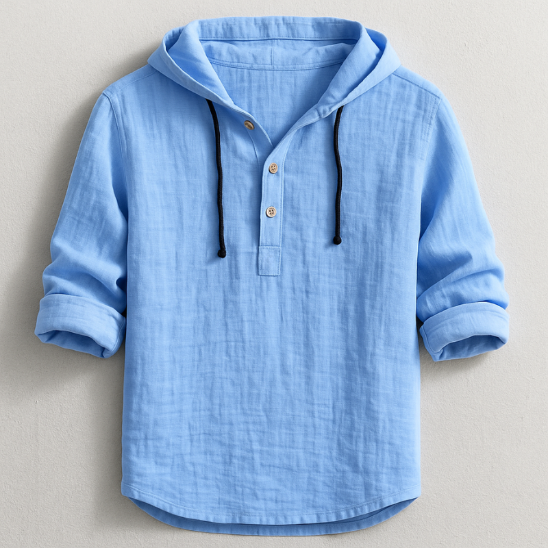 Camicia Con Cappuccio Leblanc™ in Lino Naturale Leggera e Confortevole 0