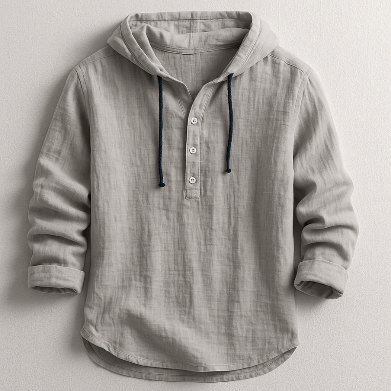 Camicia Con Cappuccio Leblanc™ in Lino Naturale Leggera e Confortevole 3
