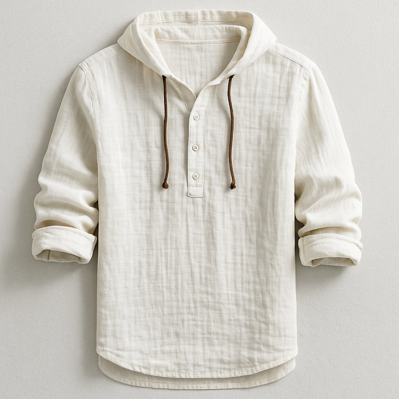 Camicia Con Cappuccio Leblanc™ in Lino Naturale Leggera e Confortevole 4