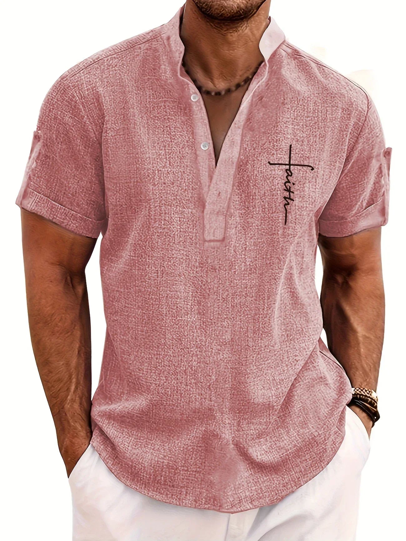 Camicia Elegante Donna con Colletto Rialzato e Ricamo Faith 7