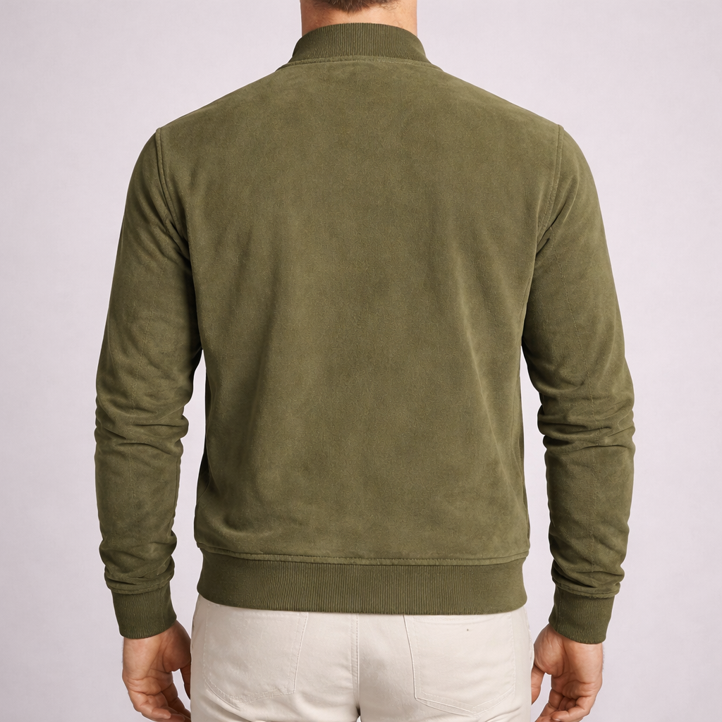 Gabriele – Bomber Uomo in Ecocamoscio con Zip