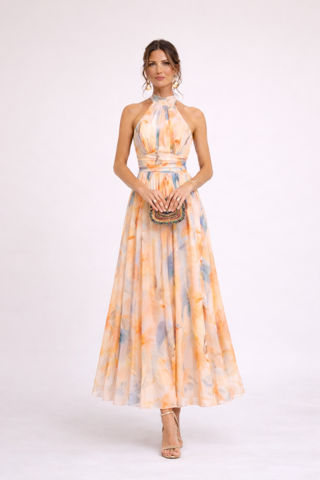 LINA - Abito Halter Aquarelle