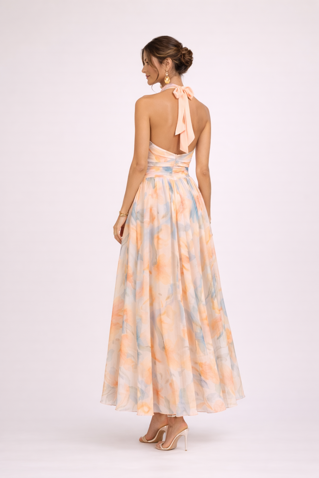 LINA - Abito Halter Aquarelle