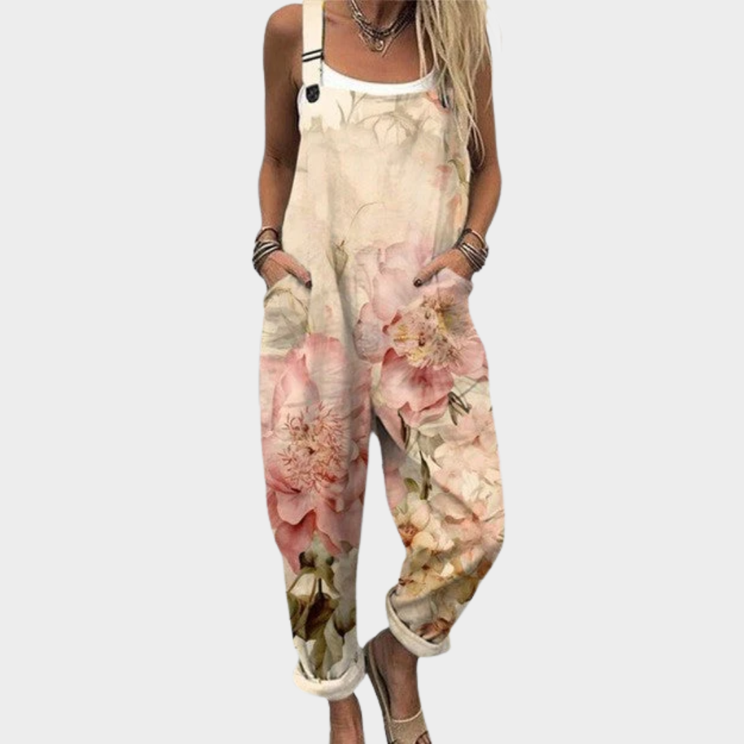 Comoda salopette stampata - Beige