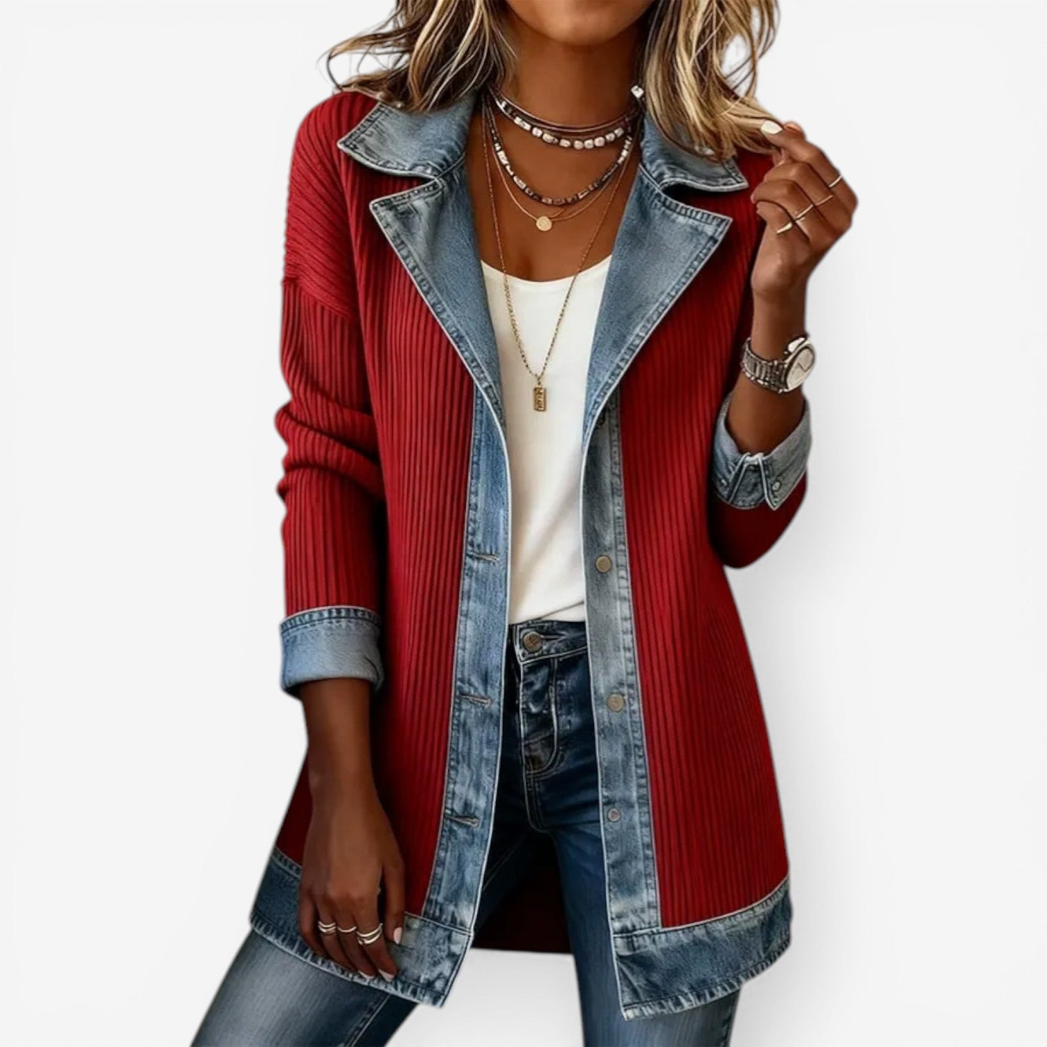 Giacca Donna Emilia™ in Denim Misto: Comfort e Stile per Ogni Occasione 4