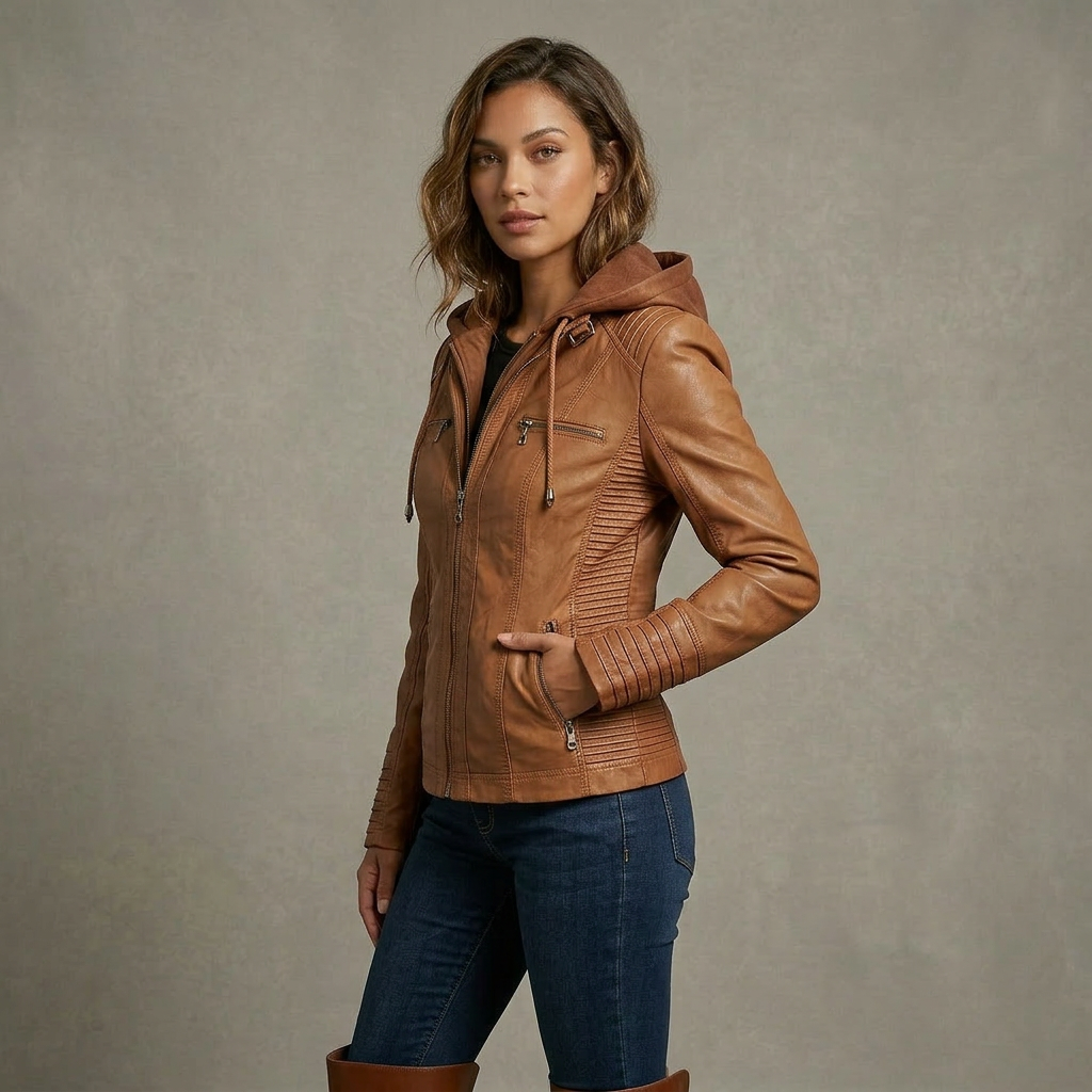 Giubbotto Pelle Donna con Cappuccio: Comfort e Stile per Ogni Occasione 2