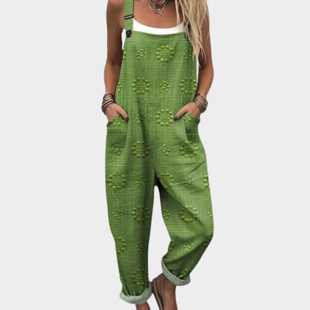 Comoda salopette stampata - Verde