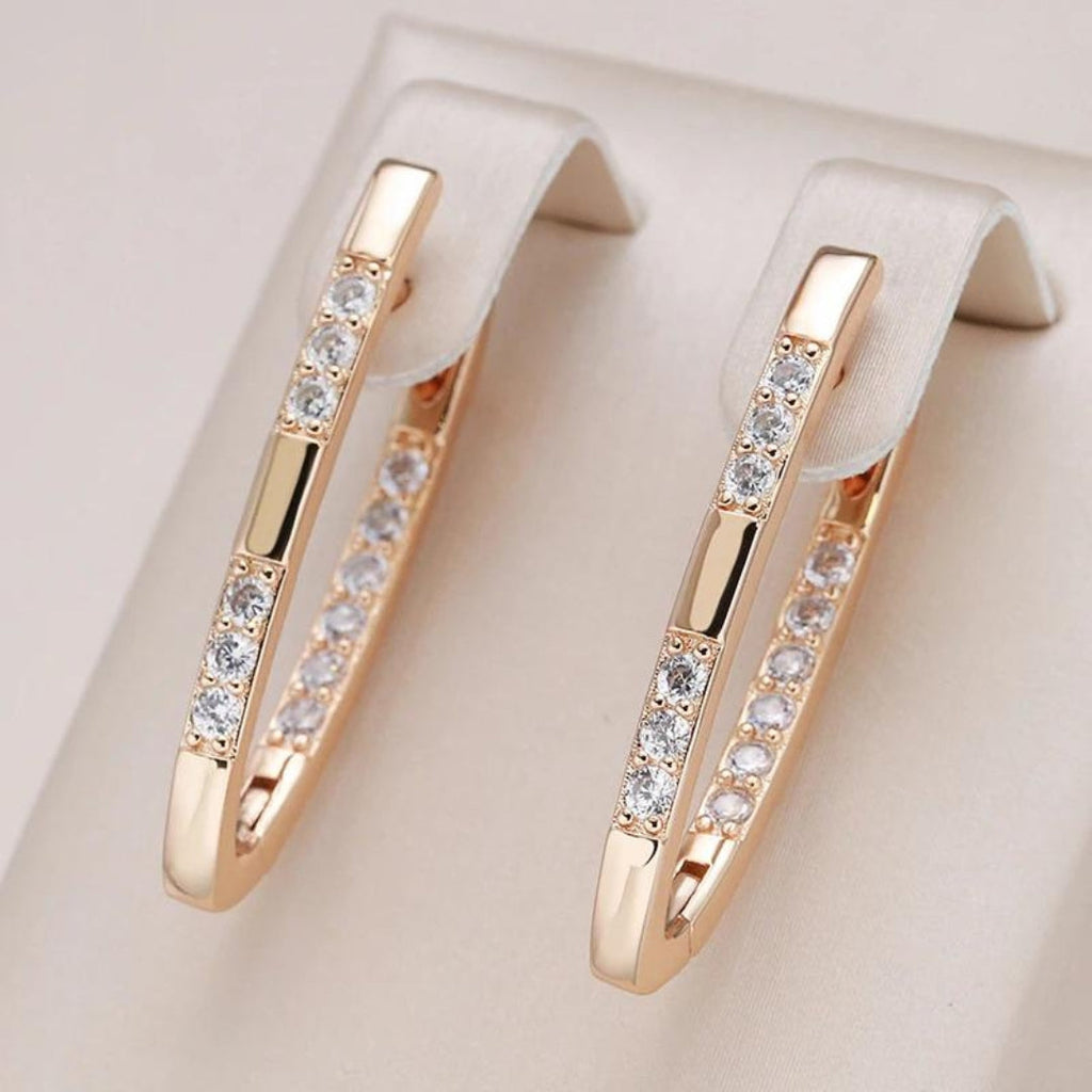 Orecchini Eleganti in Oro con Zirconi: Stile e Brillantezza per Ogni Occasione 0