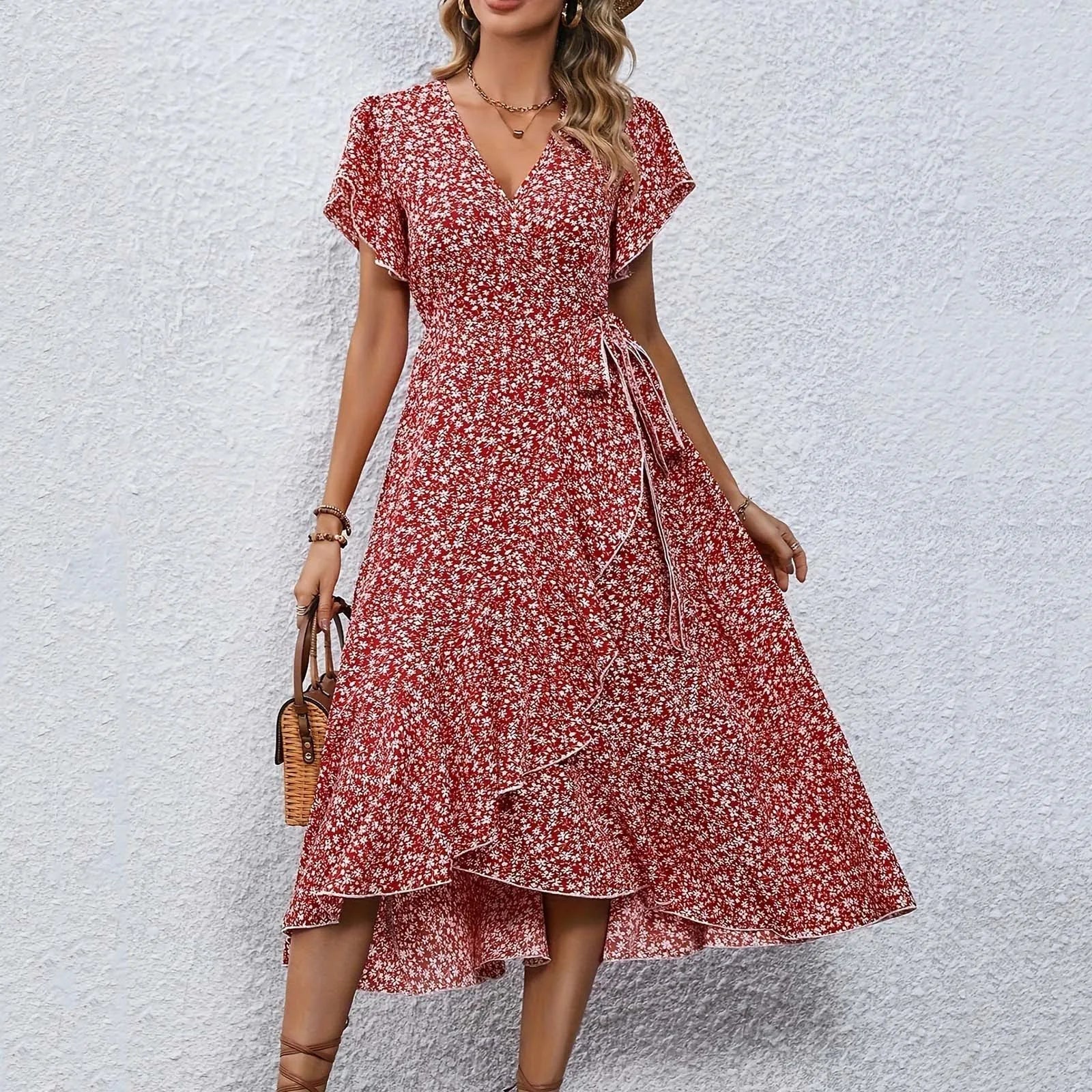 SIRACUSA – Vestito Donna a Fiori con Cintura