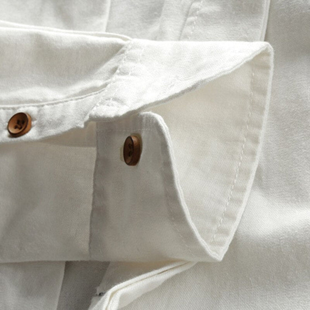 Cesare – Camicia Uomo in Lino con Collo Coreano