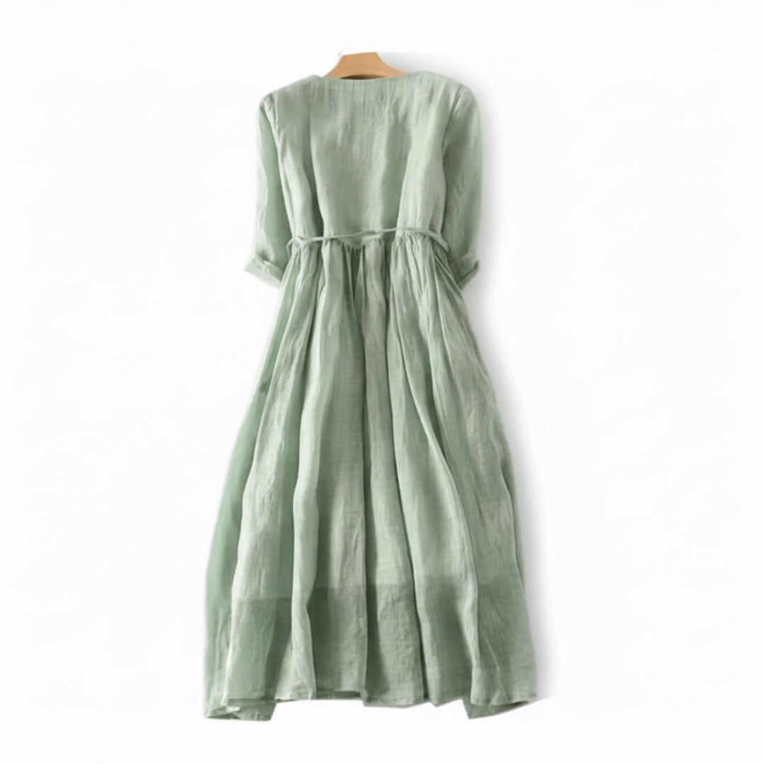 FLORA – Vestito Lungo Donna con Ruches