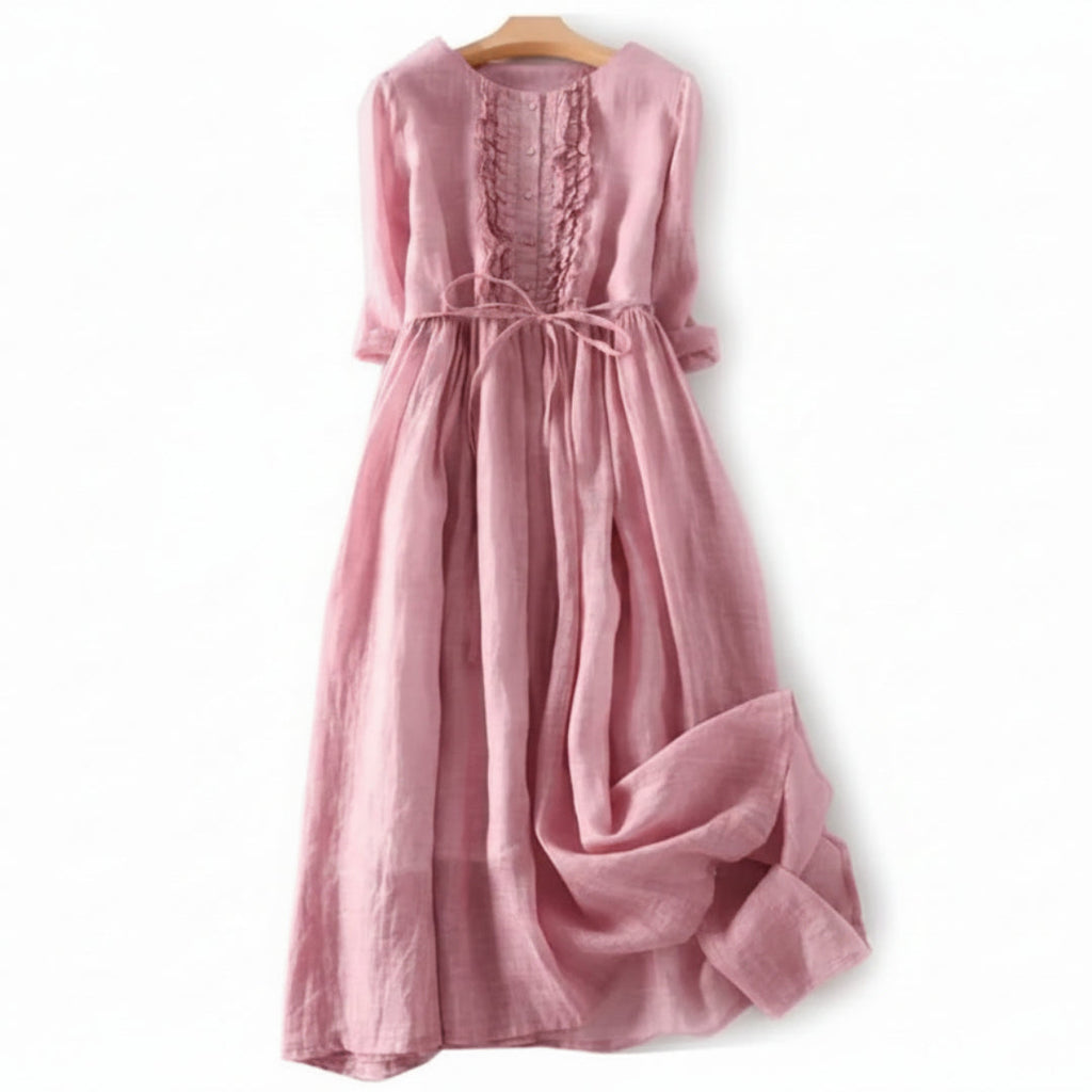 FLORA – Vestito Lungo Donna con Ruches