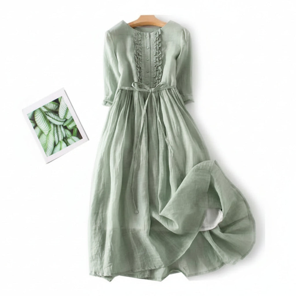 FLORA – Vestito Lungo Donna con Ruches