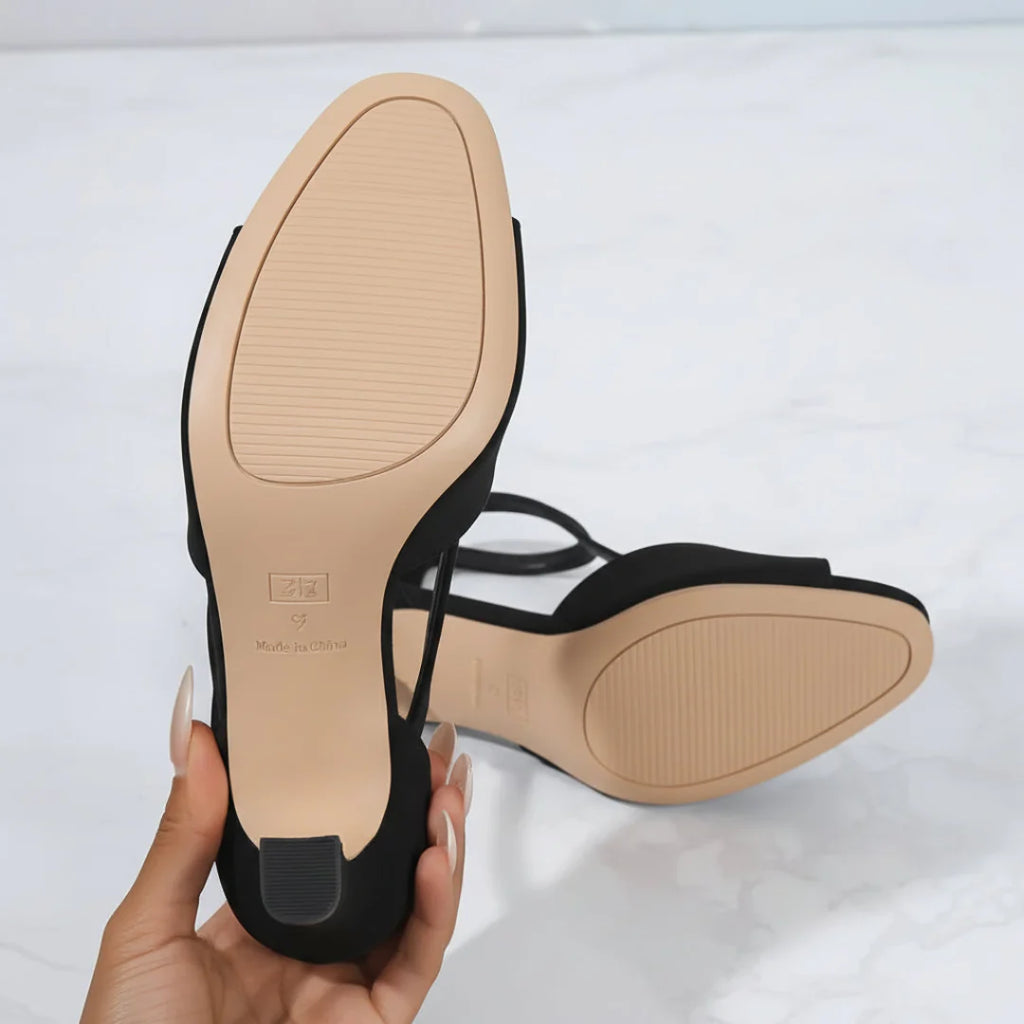 MARTA – Sandali Donna con Tacco a Spillo in Camoscio