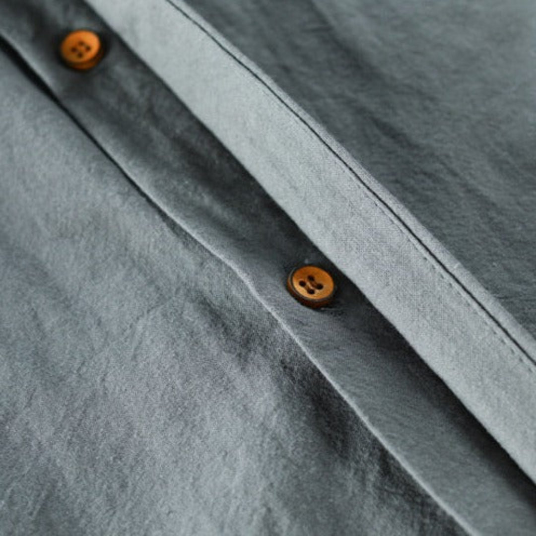 Cesare – Camicia Uomo in Lino con Collo Coreano