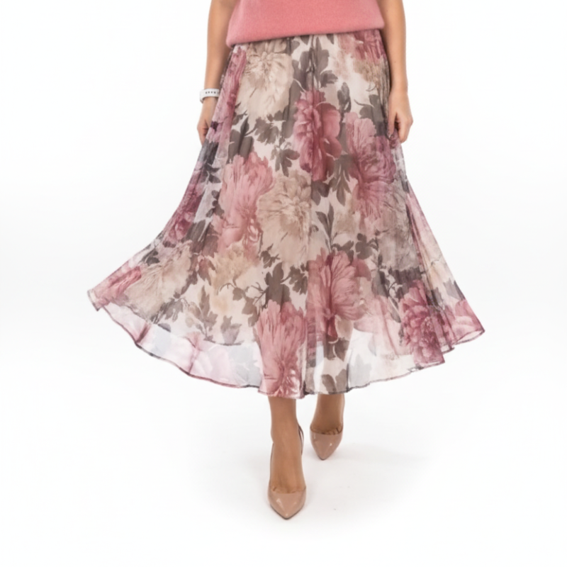 LUCCA – Gonna Midi Donna con Stampa Floreale Romantica