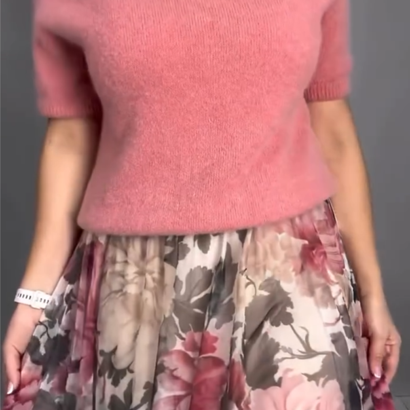 LUCCA – Gonna Midi Donna con Stampa Floreale Romantica